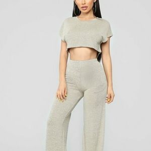 FashionNova Netflix and Chill Set Olive Green